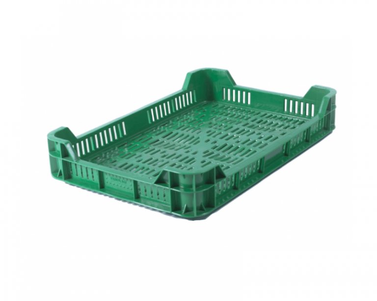 Ladă fructe din plastic 600x400x100 mm - ventilată și durabilă