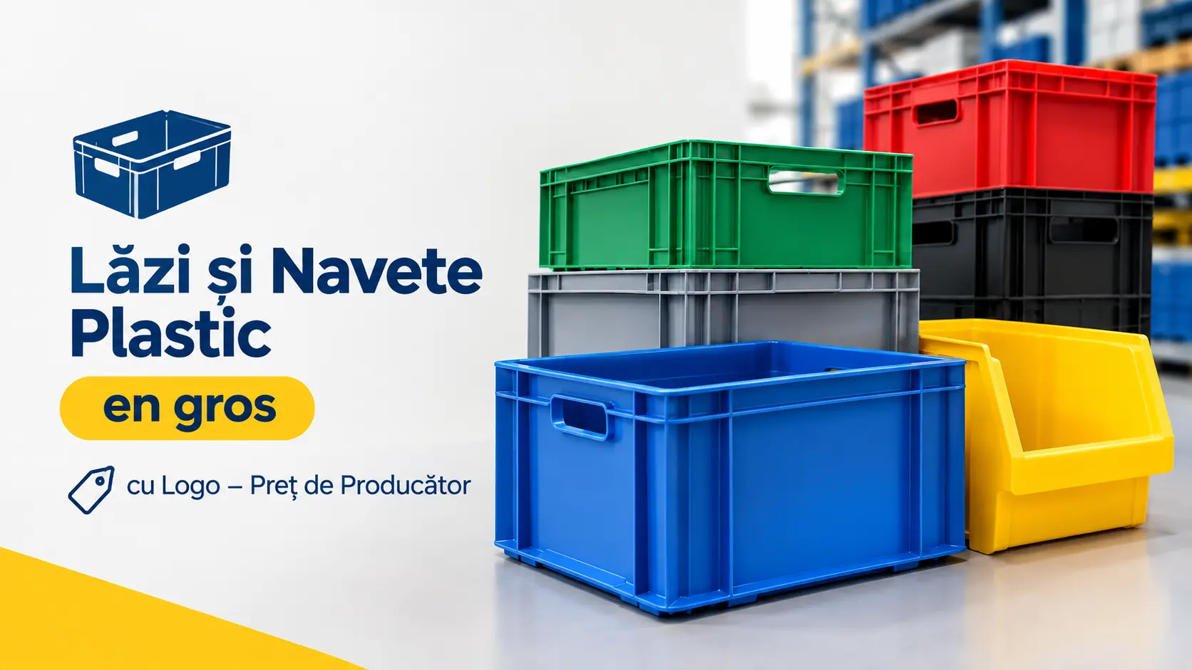 Lăzi și Navete Plastic en Gros cu Logo – Preț de Producător 1 Lăzi și Navete Plastic en Gros cu Logo – Preț de Producător